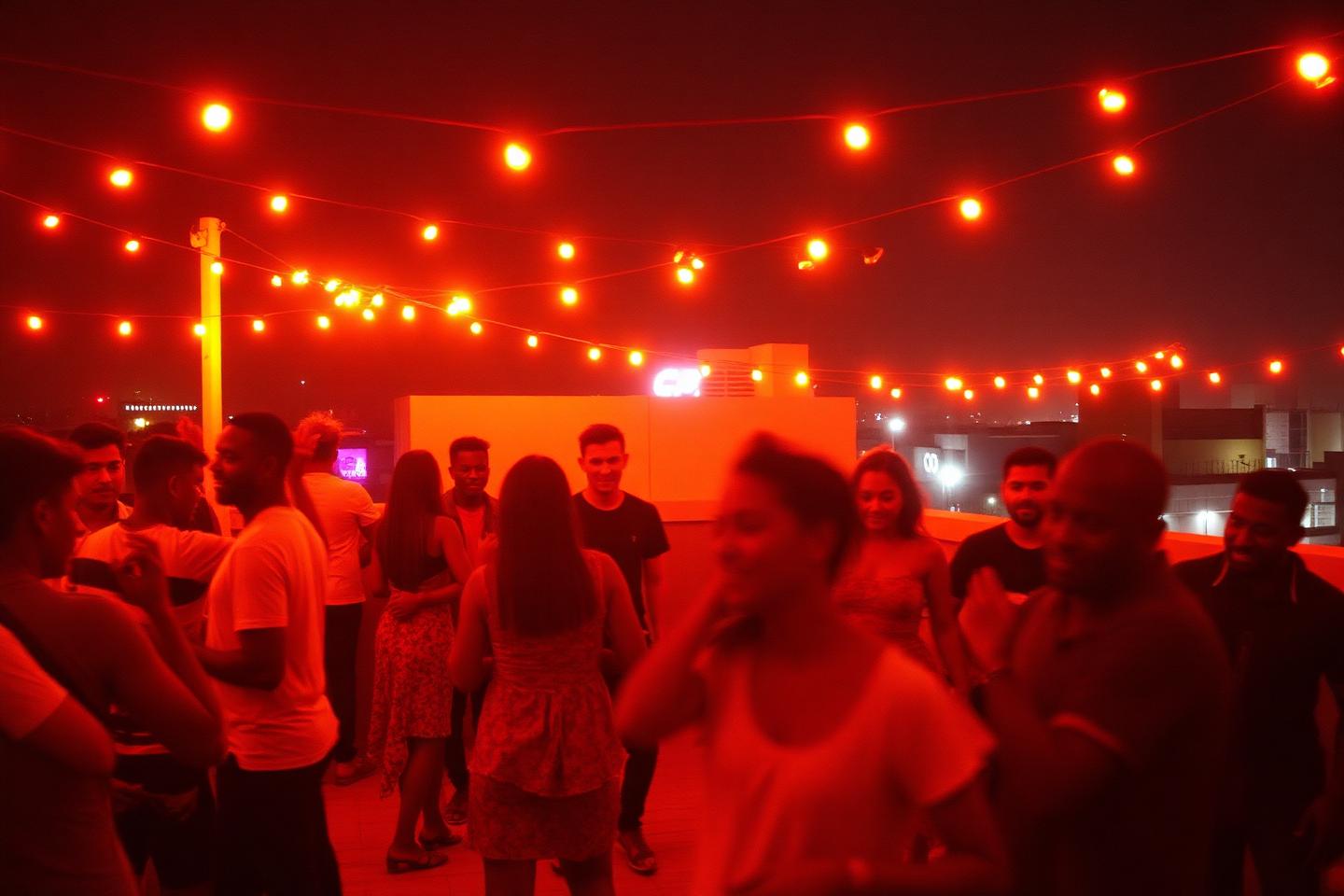 Rooftop gathering in Lagos